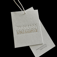 Étiquettes suspendues gaufrées en feuille d'or - Étiquettes de vêtements personnalisées en papier débossé avec cordon pour marque