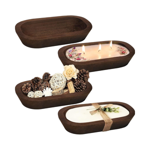 Piatto per Candele Aromaterapiche <span class=keywords><strong>in</strong></span> <span class=keywords><strong>Legno</strong></span> Massiccio, Ciotola e Vassoio <span class=keywords><strong>in</strong></span> <span class=keywords><strong>Legno</strong></span>, Portacandele Ovale e Lanterne, Vasetti per Candele <span class=keywords><strong>in</strong></span> <span class=keywords><strong>Legno</strong></span> Fatti a Mano - Product Image 1