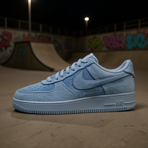 Zapatillas Nike Air Force 1 Low Top para Skateboarding, Azules, Unisex, Parte Superior de Mezclilla Resistente a la Abrasión, Suela de Goma - Product Image 2