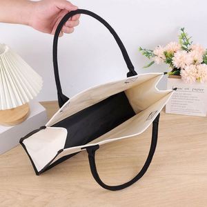 High Quality Luxury Eco-Friendly Canvas Tote <b>Bags</b> Zipper Closure Custom Print Logo Letter Reusable Souvenir Wedding <b>Gift</b> - Product Image 3