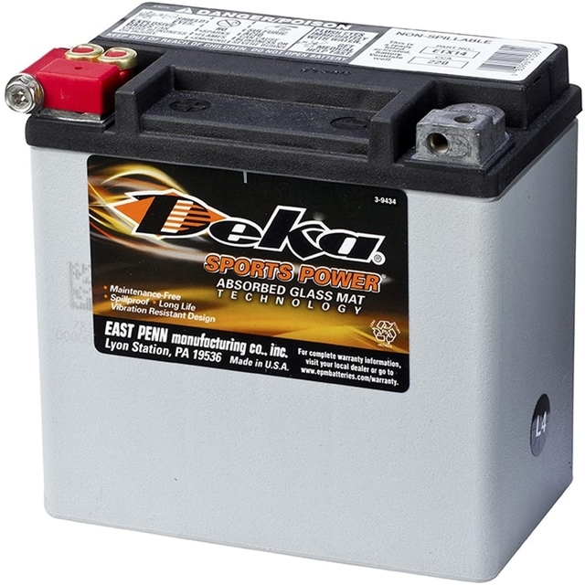 New Deka Sports Power ETX14 12V 12Ah AGM Rechargeable Plastic Motorcycle Battery 250A Starting Current 144Wh Capacity Made Italy