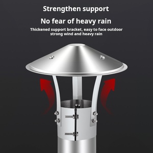 Venta directa de fábrica de acero inoxidable 110 tubería <span class=keywords><strong>chimenea</strong></span> tapa de lluvia al aire libre <span class=keywords><strong>chimenea</strong></span> accesorio <span class=keywords><strong>chimenea</strong></span> de ventilación capó - Product Image 5