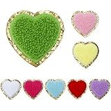 Tùy Chỉnh Khăn Thêu Trái Tim Hình Dạng Ngôi Sao Vá Biên Giới Nhỏ Vàng Sắt Trên Chenille Glitters Thư Các Bản Vá Lỗi Cho Quần Áo - Product Image 3