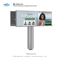 Écran LED extérieur P6, panneau d'affichage numérique double face sur poteau unique, panneau d'affichage LED fixe pour affichage publicitaire sur autoroute