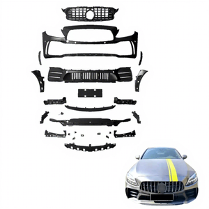 Nouvelle calandre de pare-chocs avant ZHOUCHI, kit carrosserie GT-R Facekit pour <span class=keywords><strong>Mercedes</strong></span>-Benz W205 <span class=keywords><strong>Classe</strong></span> <span class=keywords><strong>C</strong></span> <span class=keywords><strong>2019</strong></span>+, non peinte, en PP, avec fixation par vis, compatible capteurs d'aide au stationnement - Product Image 1