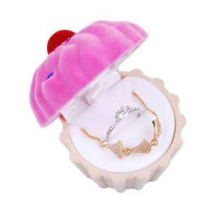 Stock gâteau forme violet <span class=keywords><strong>flocage</strong></span> velours cadeau proposition cadeau enfant bague pendentif chaîne bijoux boîte emballage - Product Image 5