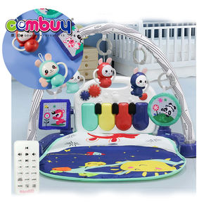 Veilleuse lapin mignon avec télécommande, jouet de piano pour bébés rampant, tapis de jeu pour enfants - Product Image 1