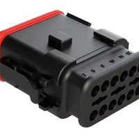 Conector de Cable Hembra Original Amphenol AT06-12SB-SRBK de 12 Vías, Tipo B con Alivio de Tensión IP67 # 16 Contactos