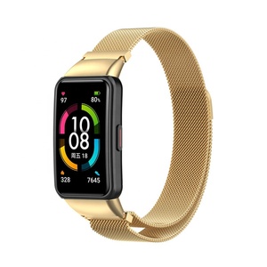Bracelet de montre magnétique en métal de 16mm Bracelet de montre de luxe en acier inoxydable pour Huawei <span class=keywords><strong>Honor</strong></span> <span class=keywords><strong>6</strong></span>/<span class=keywords><strong>6</strong></span> Pro - Product Image 1