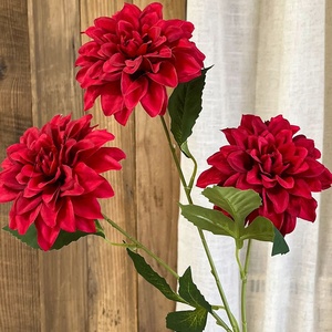 Vente directe en gros de magnifiques fleurs artificielles en soie bordeaux, décoration rétro pour mariage et jardinage, pour la fête des mères - Product Image 3