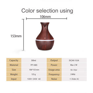 Humidificador de madera con forma de florero de 300 ml, difusor de aroma con alimentación USB para uso doméstico - Product Image 5