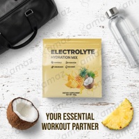 Amaz OEM Amino Elektrolit Label Pribadi Bebas Gula Rasa Kelapa-Nanas Minuman Energi Bubuk Elektrolit