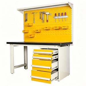 Banc de travail antistatique robuste OEM ODM avec pieds réglables et tiroirs, capable de supporter une charge de 800 kilogrammes, gris industriel - Product Image 2