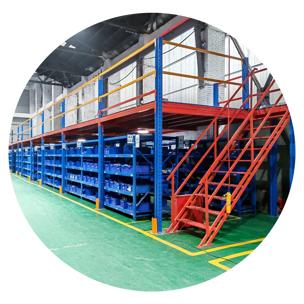 Direct de l'usine Mezzanine en acier Système d'étagères à plusieurs niveaux Atelier Mezzanine Étage Rack de stockage Supports et étagères empilables