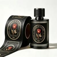 Autocollants 3D en relief noir pour parfums, bouteilles de parfum 5 ml et 10 ml, étiquettes adhésives personnalisées en or pour bouteilles en verre