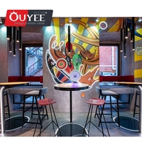 Nouvelle décoration pour café, emballage, chaises et tables de café, camion de restauration pour café
