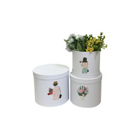 Ensemble de trois coffrets cadeaux Spot Fashion Flowers Holding Barrel Paper and Carton Tube Shape for Birthday Packaging
