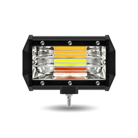 Barre lumineuse de travail LED 72W avec avertissement stroboscopique blanc jaune rouge pour SUV ATV tracteur camion 12V 24V accessoire de lampe d'inondation