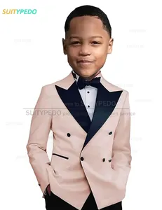 Ensemble de <span class=keywords><strong>costume</strong></span> pour garçon à revers tendance, <span class=keywords><strong>costume</strong></span> formel pour fête d'anniversaire d'enfants, <span class=keywords><strong>costume</strong></span> de scène pour enfants, pantalon de smoking 2 pièces - Product Image 1