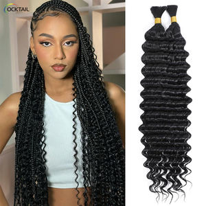 Postiches noirs pour tresses bohèmes sans nœuds, extensions synthétiques Rizadas, mèches bouclées, tresses bohèmes naturelles - Product Image 1