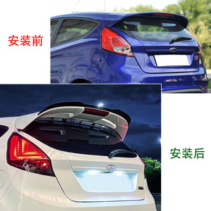 Ford Fiesta ST-Line MK6 MK6.5 Rear <b>Wing</b> Spoiler ABS Piano <b>Black</b> Carbon Fiber Texture Trunk Lip 2008-2017 - Product Image 4