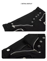 Jeans Baggy à Jambes Larges sur Mesure pour Hommes, Poches Surdimensionnées, Fermeture Éclair, Coupe Slim, Streetwear, Denim Japonais Selvedge Noir