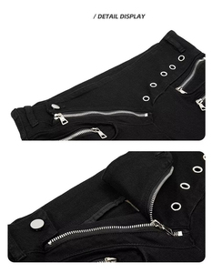 Jeans Baggy à Jambes Larges sur Mesure pour Hommes, Poches Surdimensionnées, Fermeture Éclair, <span class=keywords><strong>Coupe</strong></span> Slim, Streetwear, Denim Japonais Selvedge Noir - Product Image 4