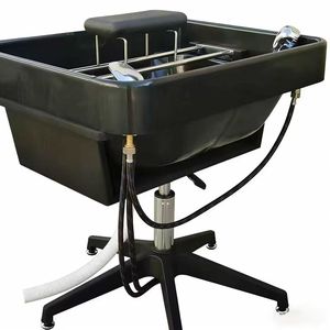 Soporte móvil para lavacabezas con función de ensamblaje, cubierta para camilla de masaje y belleza con asiento, soporte para lavacabezas que permite sentarse y doblarse sobre el lavacabezas - Product Image 4