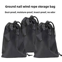 Sac de rangement pour piquets de tente en Oxford 210D imperméable avec cordon de serrage, résistant aux déchirures, grande taille, pochette organisatrice pour camping, accessoires de plein air, noir