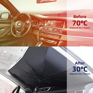 Nhà Máy Bán buôn phụ kiện xe hơi biểu tượng tùy chỉnh Sun Shade 50 + có thể gập lại cửa sổ xe kính chắn gió dù để che nắng ô - Product Image 3