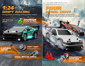 Auto RC 1/24 Brushless 4WD ad alta velocità, fuoristrada, impermeabile, con luci LED, ideale come regalo per bambini - Product Image 4