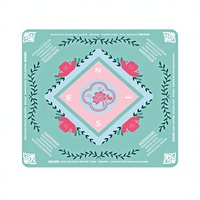 Tapis de table en silicone style Mahjong américain, motif floral et oiseaux chinois, antidérapant, insonorisant, lavable en machine