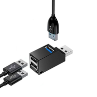 Extenseur USB Portable noir 3 ports USB 3.0 Hub répartiteur USB pour ordinateur portable voiture Mac Pro iMac