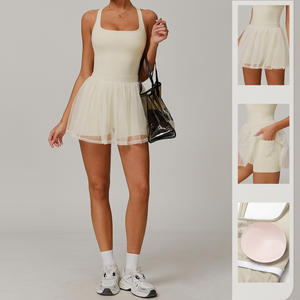 Umwelt freundliches recyceltes Tennis kleid Benutzer definiertes Logo Sportswear Schnellt rockn endes Golf-Fitness kleid für Frauen - Product Image 3