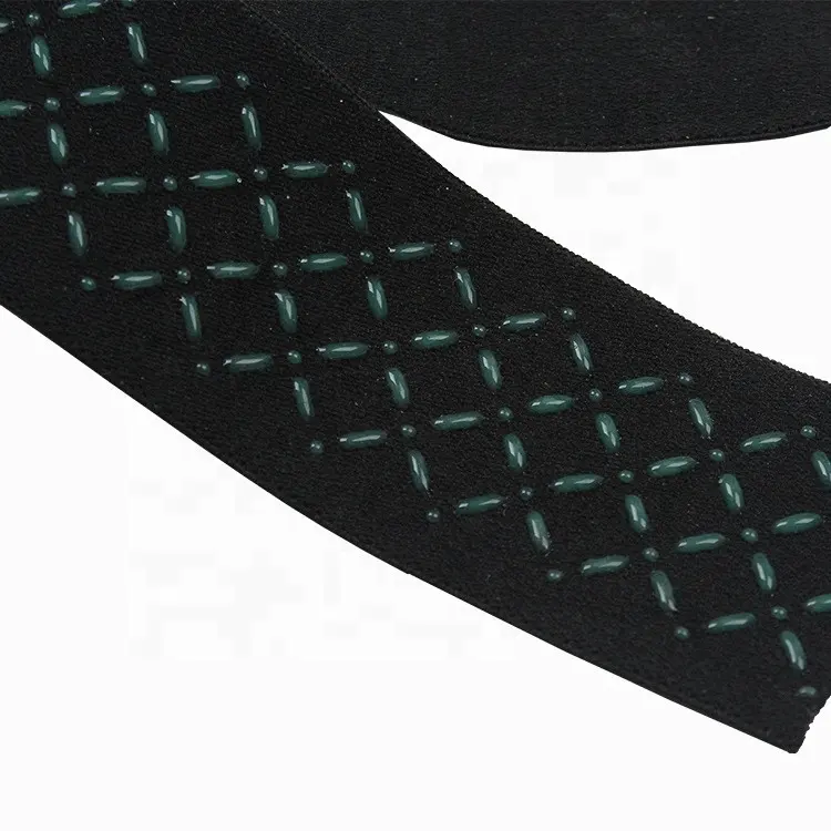 Toplu Polyester dokuma elastik bant ile özel kabartmalı silikon logosu