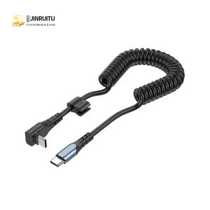 High Quality 90 Degree PD 60W Coil Cable Soft Spring Coil Cable Fast Charging Cable Car USB C to C Cable for iPhone for Samsung - Product Image 1