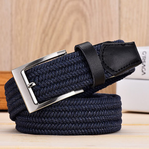 Mode décontracté rayé tissu extensible <span class=keywords><strong>ceinture</strong></span> réglable en alliage boucle ardillon élastique tressé tricoté <span class=keywords><strong>ceinture</strong></span> de Golf pour hommes femmes - Product Image 4