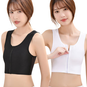 Alta elasticidade ampliar alças de ombro redondo pescoço Design com bloqueio puxar cabeça zíper antiderrapante forte peito compressão espartilho - Product Image 4