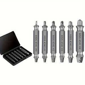 Juego de 6 extractores de tornillos dañados con caja de herramientas, accesorios de herramientas manuales para extracción de tornillos HSS - Product Image 1