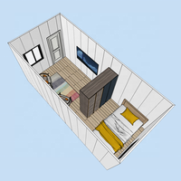 Structure métallique préfabriquée une chambre modulaire prêt à l'emploi petites maisons mobiles maison préfabriquée