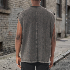 Custom Print <b>Plus</b> <b>Size</b> Hooded Gym Tank <b>Top</b> Oversized Men's Cotton Knitted Eco-Friendly Breathable Quick Dry Outdoor Activities - Product Image 2