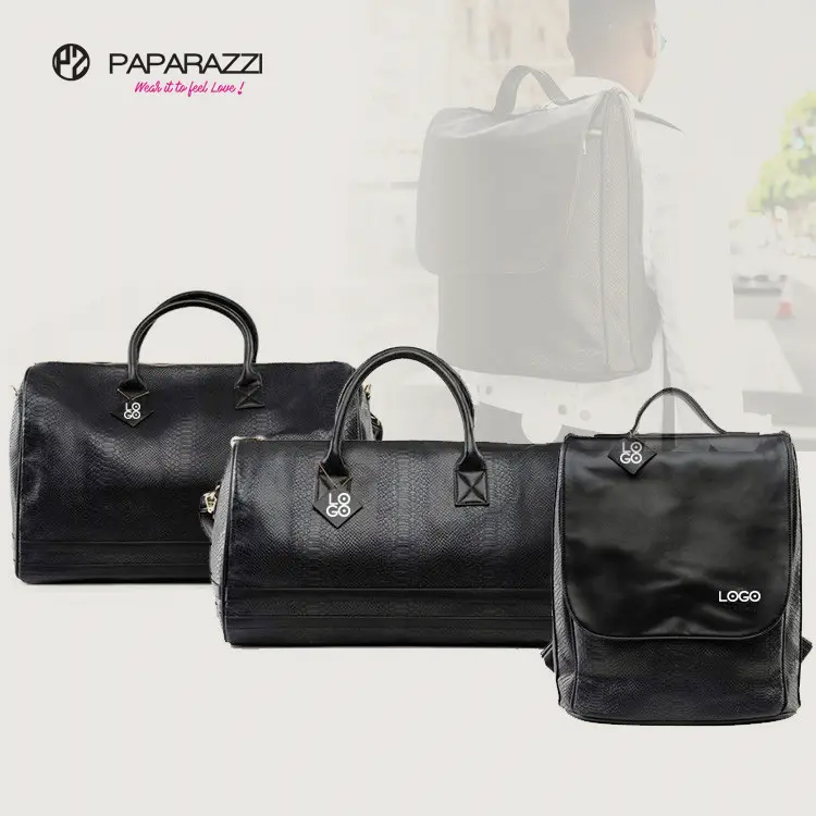 #ZB319 New fashion brand designer black luxury tactical waterproof python travel bag custom duffel bag duffle bag set for women
