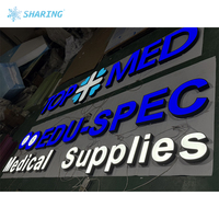 Enseigne LED extérieure personnalisée avec logo croix médicale, lettres 3D lumineuses, caisson lumineux frontlit pour pharmacie