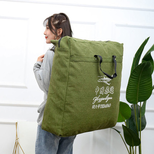Sac de voyage en toile à double bandoulière avec logo personnalisé, fermeture éclair à lettres, style décontracté - Grande capacité de rangement, bagage supplémentaire pour adultes - Product Image 4
