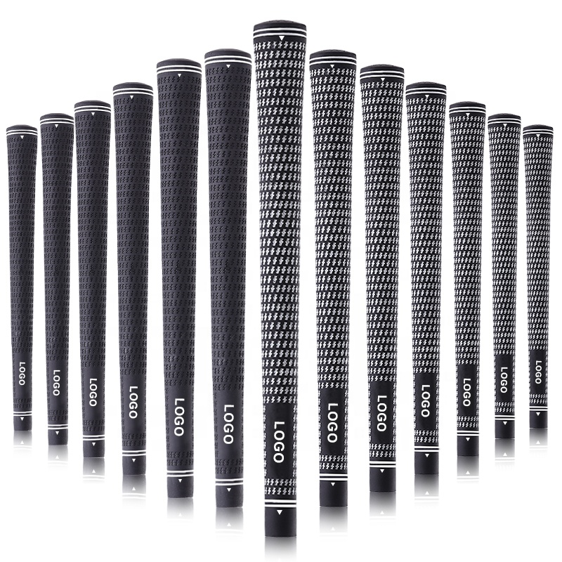 Заводская цена, черные Грипсы для гольфа OEM, Нескользящие Грипсы для гольф-клуба, стандартная резиновая рукоятка для гольфа с пользовательским логотипом