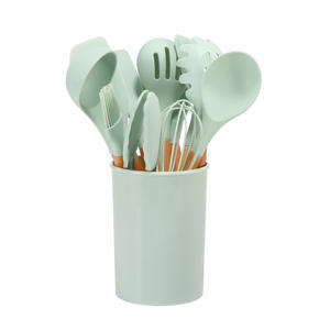 11pcs Set Kitchen Utensils Silicone Wood <b>Toaster</b> Function of Food <b>Tongs</b> - Product Image 3