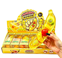 Porte-clés Squishy en gelée banane à remontée lente, jouet sensoriel anti-stress et apaisant pour l'anxiété, doux et rebondissant, vente en gros