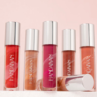HANDAIYAN Gloss à lèvres nourrissant et hydratant à la vitamine E, fini miroir, transparent, nude, avec capuchon argenté, OEM ODM