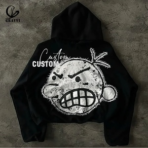 Sweat à capuche surdimensionné en coton 100% personnalisé de haute qualité, effet délavé vintage, impression DTG pour enfant - Product Image 1