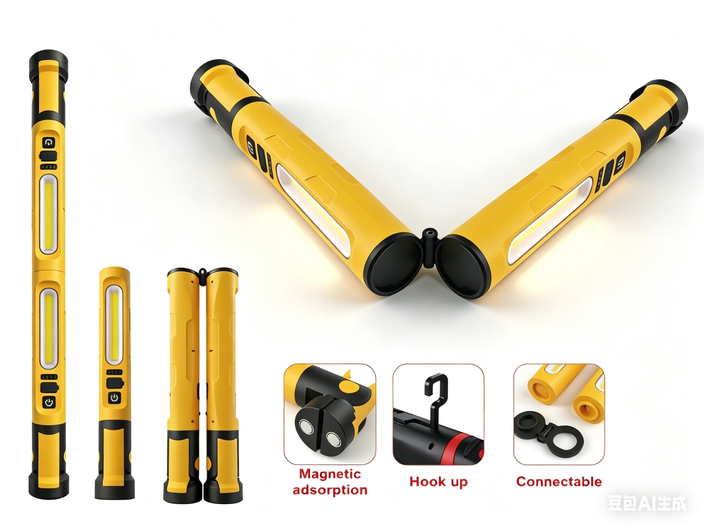 New Factory Rechargeable COB Workshop Work Light IP44 Waterproof 360 Beam Angle Dimmable Magnetic Hook Clip Portable Repair